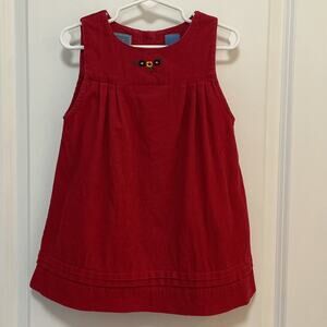 URIT Embroidered Red Corduroy Jumper Dress Size 3T